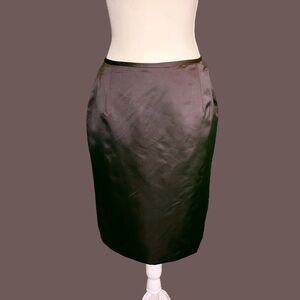 NWT Rafael Cennamo 100% Silk Black Pencil Skirt Size 8